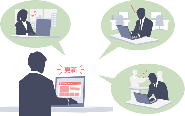 ポータルを更新すると,すぐに情報が伝わる