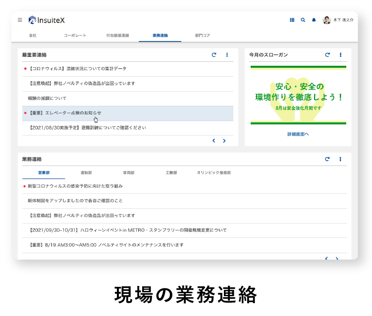 現場の業務連絡