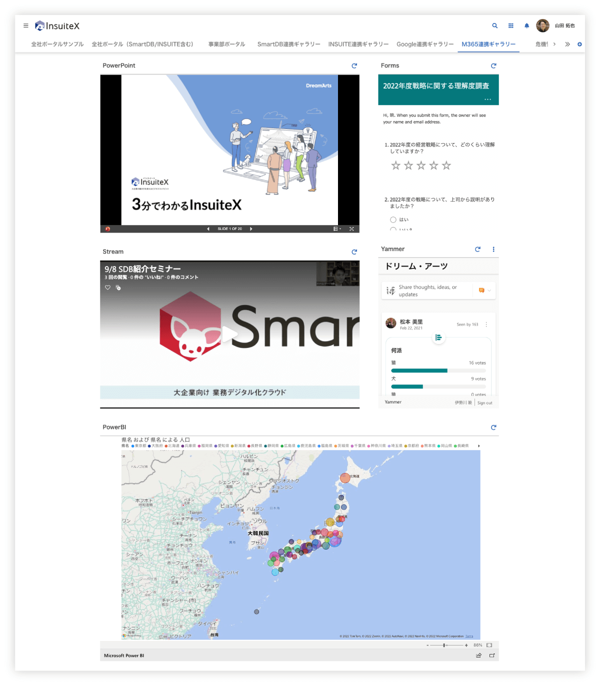 Microsoft 365のコンテンツをポータルに表示